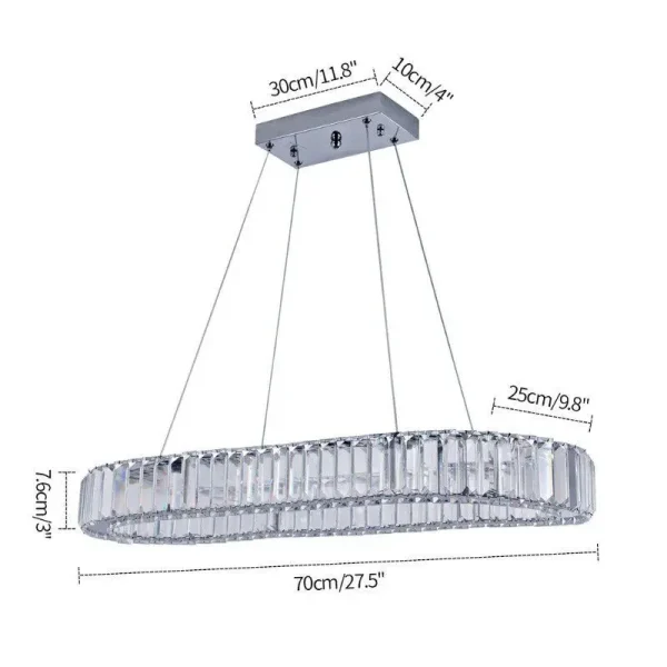 Indoor Crystal Oval Ring Lamp