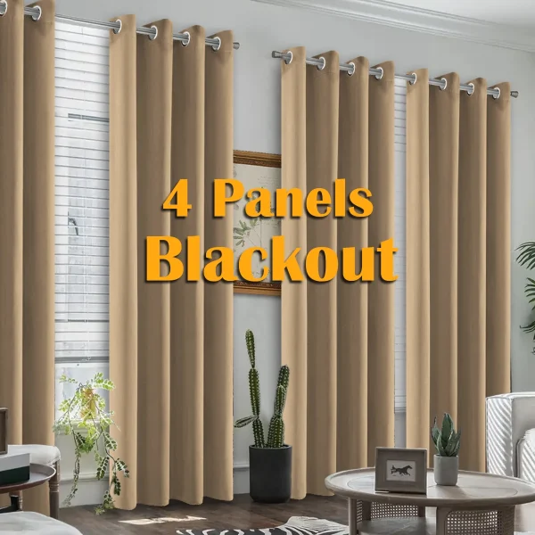 4PCS Blackout Curtains Living Room