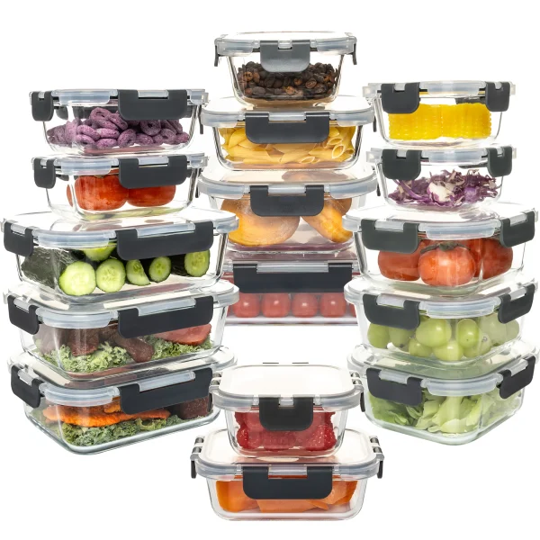 16-Piece Glass Food Storage Containers