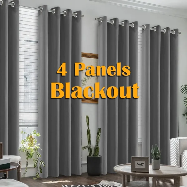 4PCS Blackout Curtains For Bedroom
