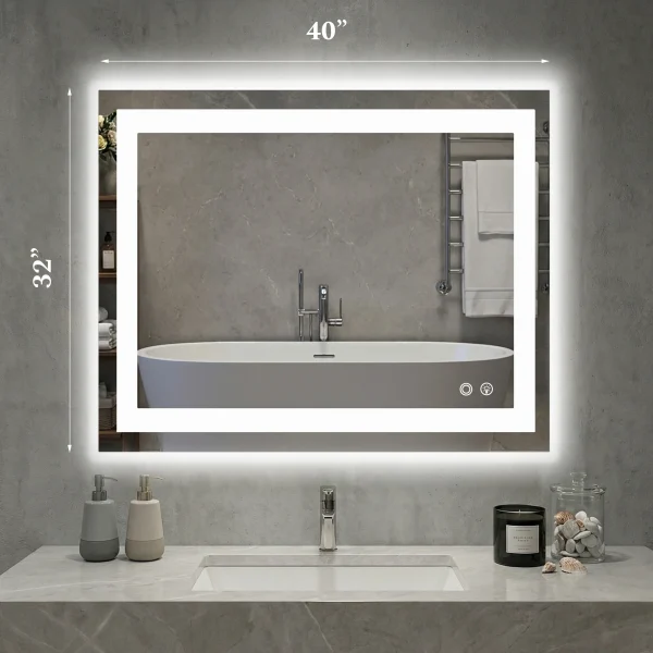 Rectangle LED Bathroom Mirror with Lights