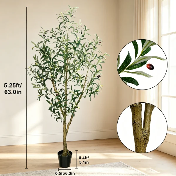 5.25/6.10/7.10FT Tall Tree with Black Pot