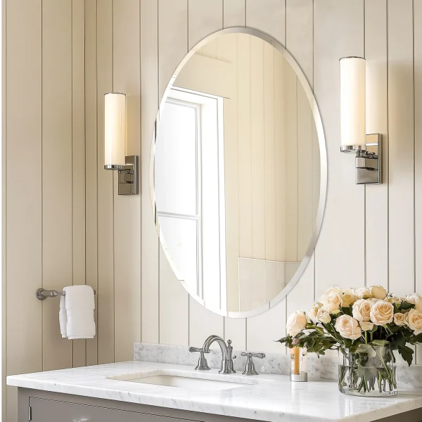 Wisfor Frameless Oval Wall Mirror